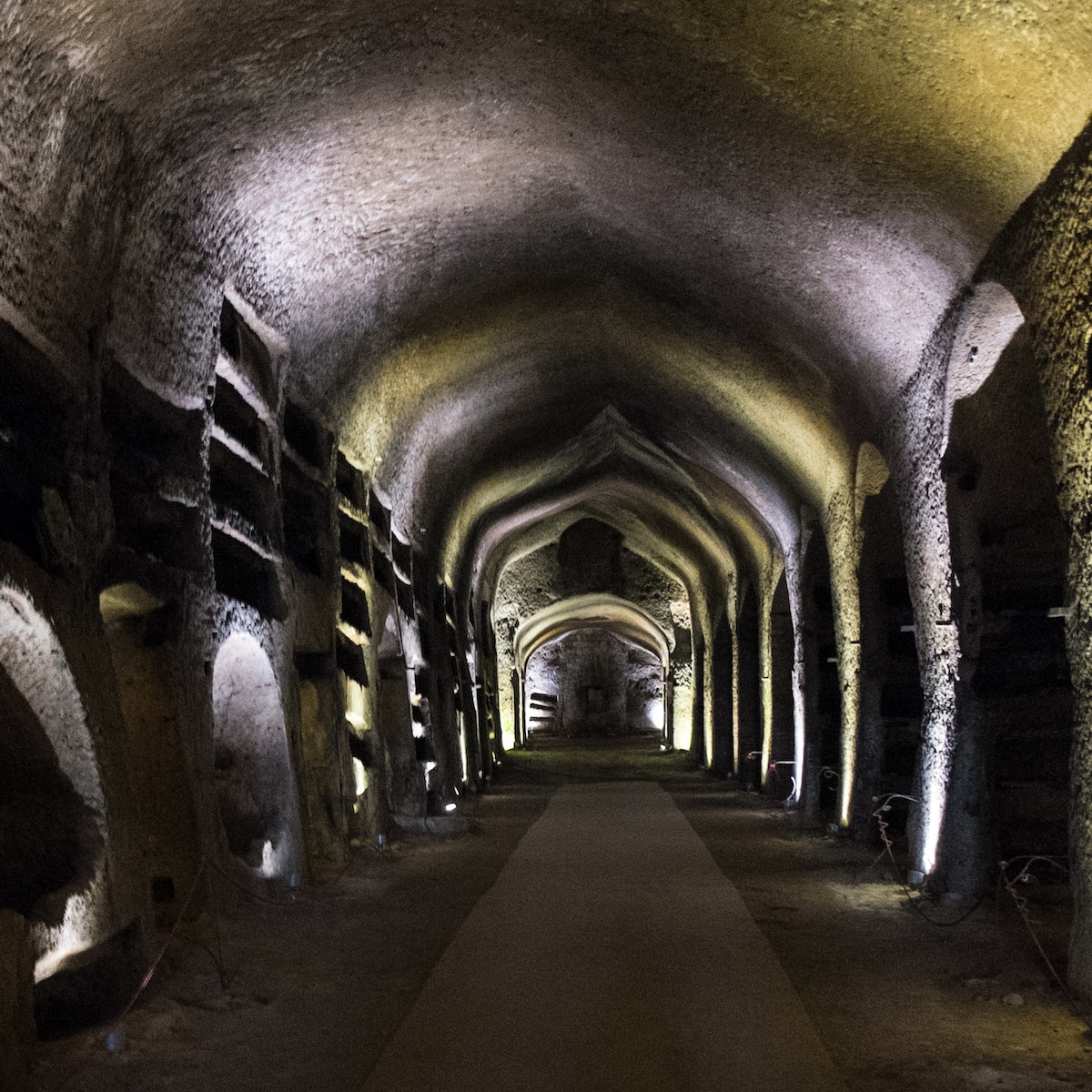 Burial chamber at the San Gennaro Catacombs