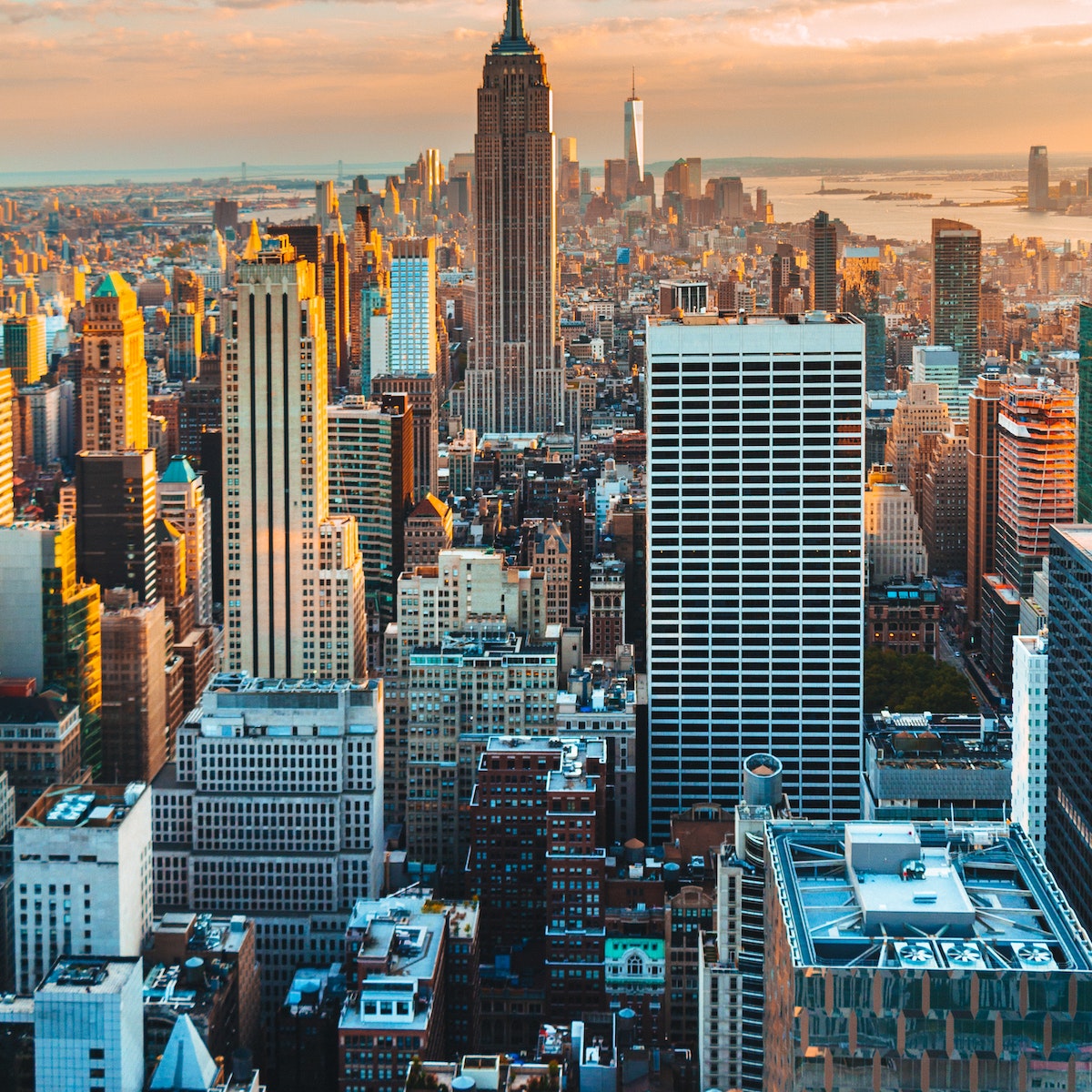 Beautiful view of Manhattan during a summer sunset