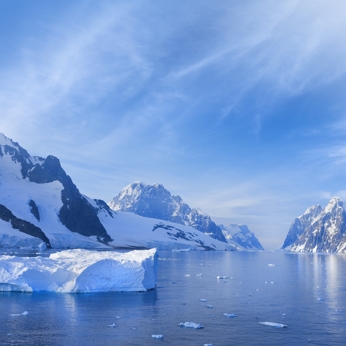 Antarctica Lemaire Channel snowy mountain