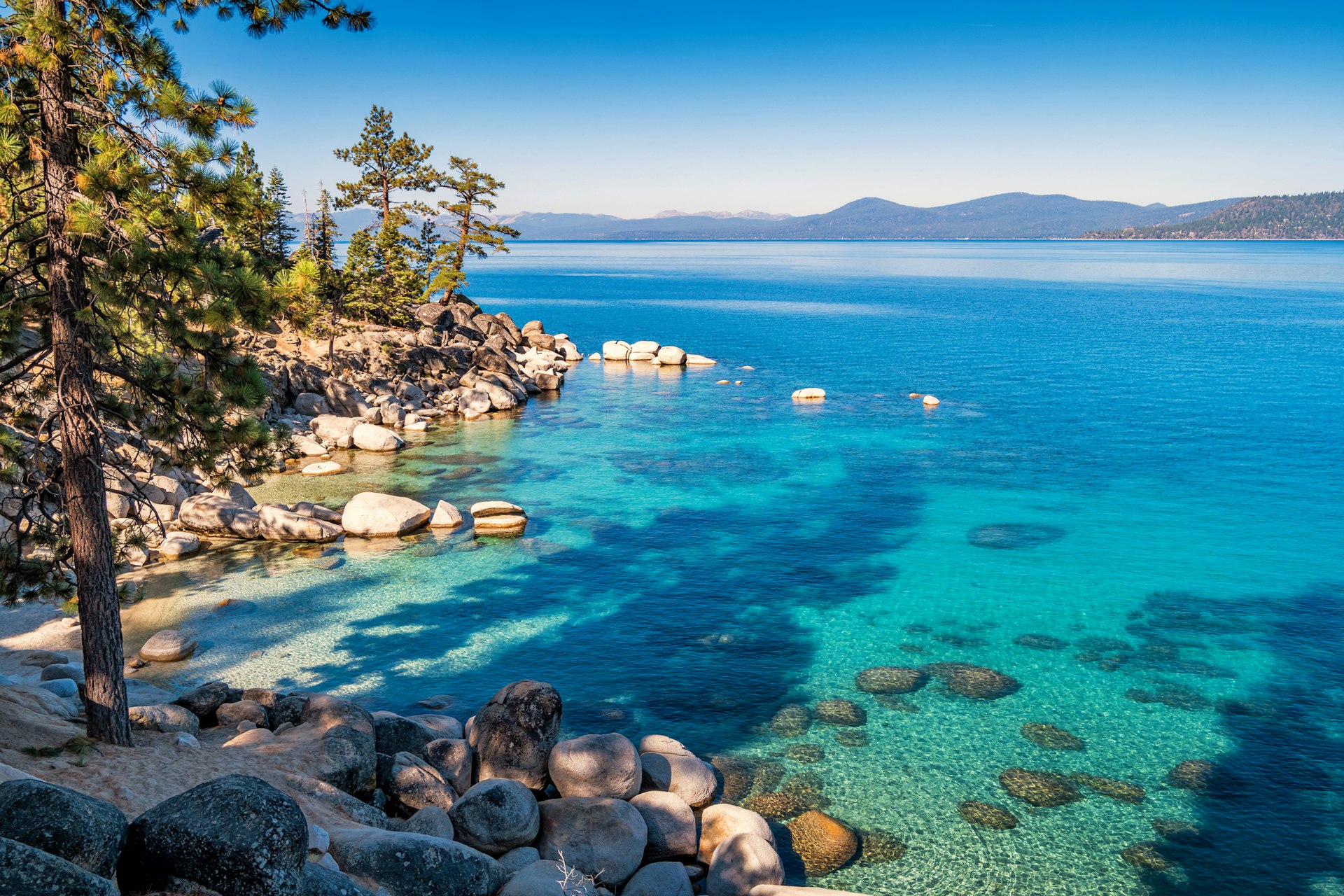 The waters of Lake Tahoe at Sand Harbor, Nevada, USA