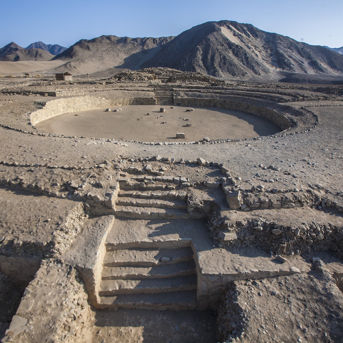 The Sacred City of Caral-Supe reflects the rise of civilisation in the Americas. As a fully developed socio-political state, it is remarkable for its complexity and its impact on developing settlements throughout the Supe Valley and beyond. Its early use of the quipu as a recording device is considered of great significance. The design of both the architectural and spatial components of the city is masterful, and the monumental platform mounds and recessed circular courts are powerful and influential expressions of a consolidated state.