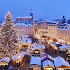 521667014
Christmas, view from above, winter, urban scene, christmas decorations, night, snow, customs and celebrations, mountain range, nobody, Christmas market, Annaberg-Buchholz, Fichtelberg