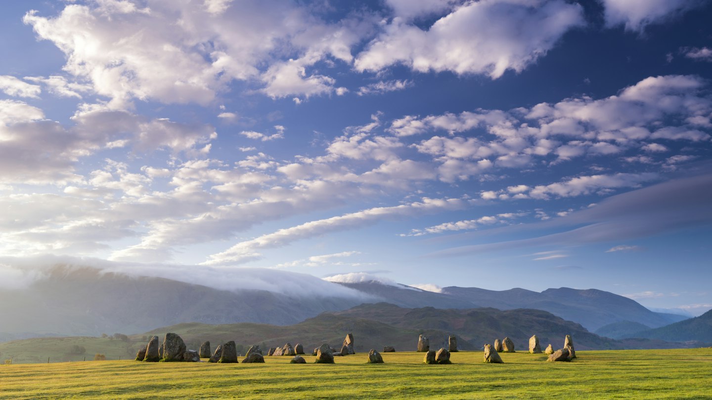 A stunning early morning sky over Castlerigg Stone Circle. Taken near Keswick in the north of the Lake District, Cumbria. UK.
682972070