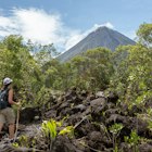 Woman hiking the Arenal 1968 Trail, Costa Rica.