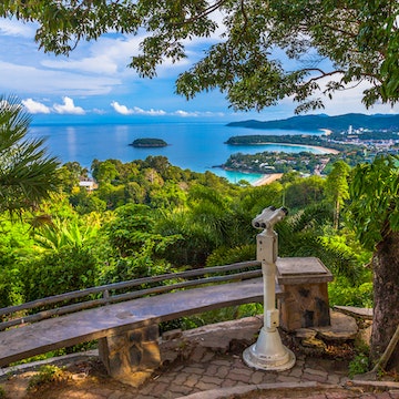 Three beaches viewpoint (Karon View Point) with Kata Noi beach, Kata beach and Karon beach.
