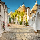 A narrow laneway through the Trulli (limestone dwellings) of Alberobello.