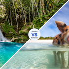 Waterfalls and lush jungles of Jamaica versus hundreds of islands in the Bahamas